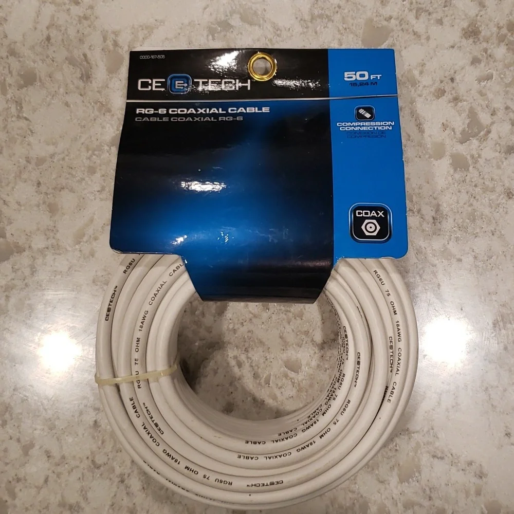 50ft RG-6 Coaxial Cable CE TECH